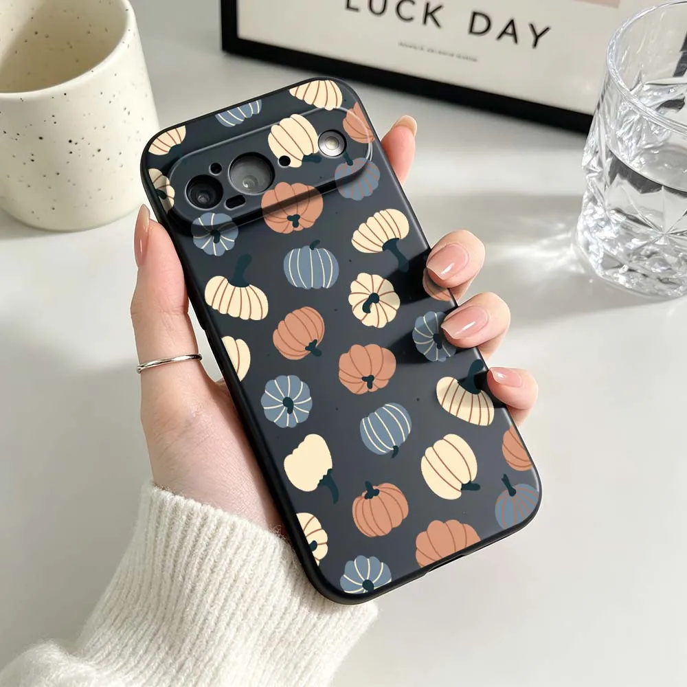 Spooky Pumpkin Cat Black Soft Silicone Phone Case