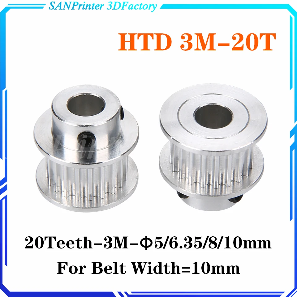 BF Type 20 Teeth HTD 3M Timing Pulley Bore 5/6/6.35/7/8/10mm for 10mm Belt for Linear Pulley HTD3M pulley 20T 20Teeth