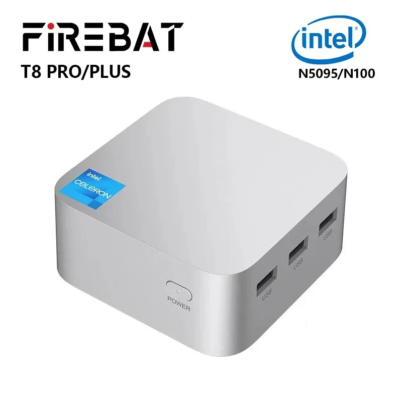  FIREBAT T8 Pro Plus Mini PC Intel Celeron N5095 N100 Desktop Gaming Computer 8GB 16GB 256GB 512GB DDR4 DDR5 WIFI5 BT4.2