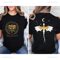 Men's T Shirts Fourth Wing Double-Sided TShirt Basgiath War College Shirt Women Tees Short Sleeve Graphic Vintage Bookish Tee 1