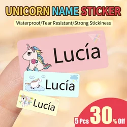 Personalized Cute Unicorn Name Sticker Label In Spanish Custom Waterproof  Pegatina Nombre Scrapbooking Stickers for Kids School