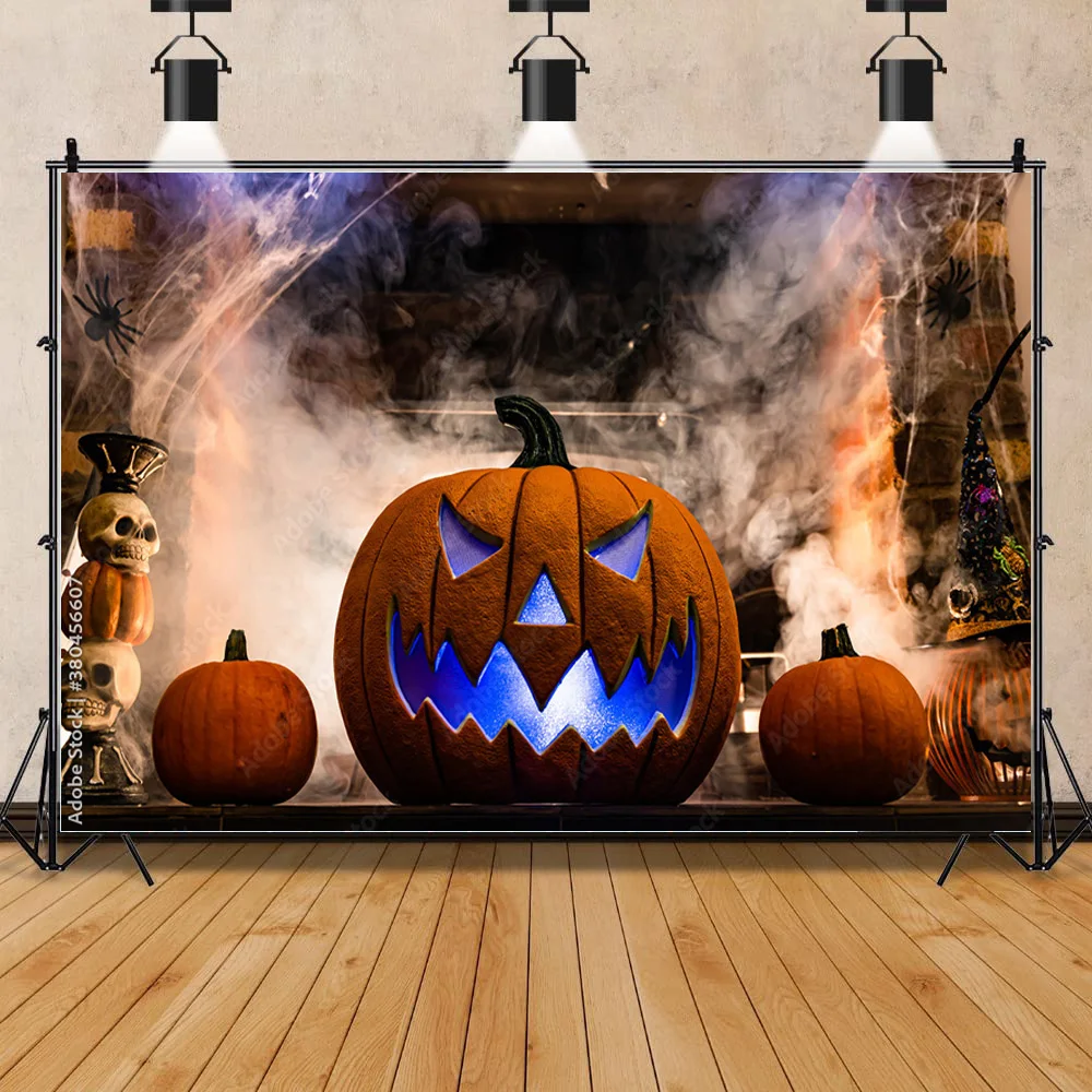 

Halloween Background Autumn Pumpkin Farm Haystack Fallen Leaves Baby Portrait Photography Studio Prop Background NG-05