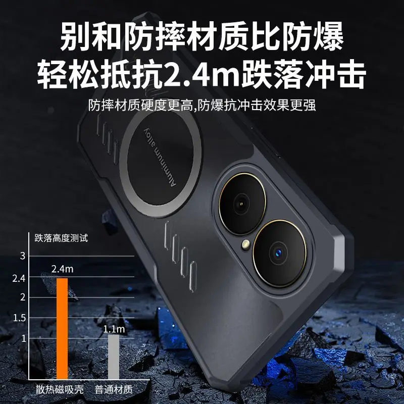 Stylish Graphite Gaming Heat Dissipation Magnetic TPU Skin-friendly Anti-fall Phone Case