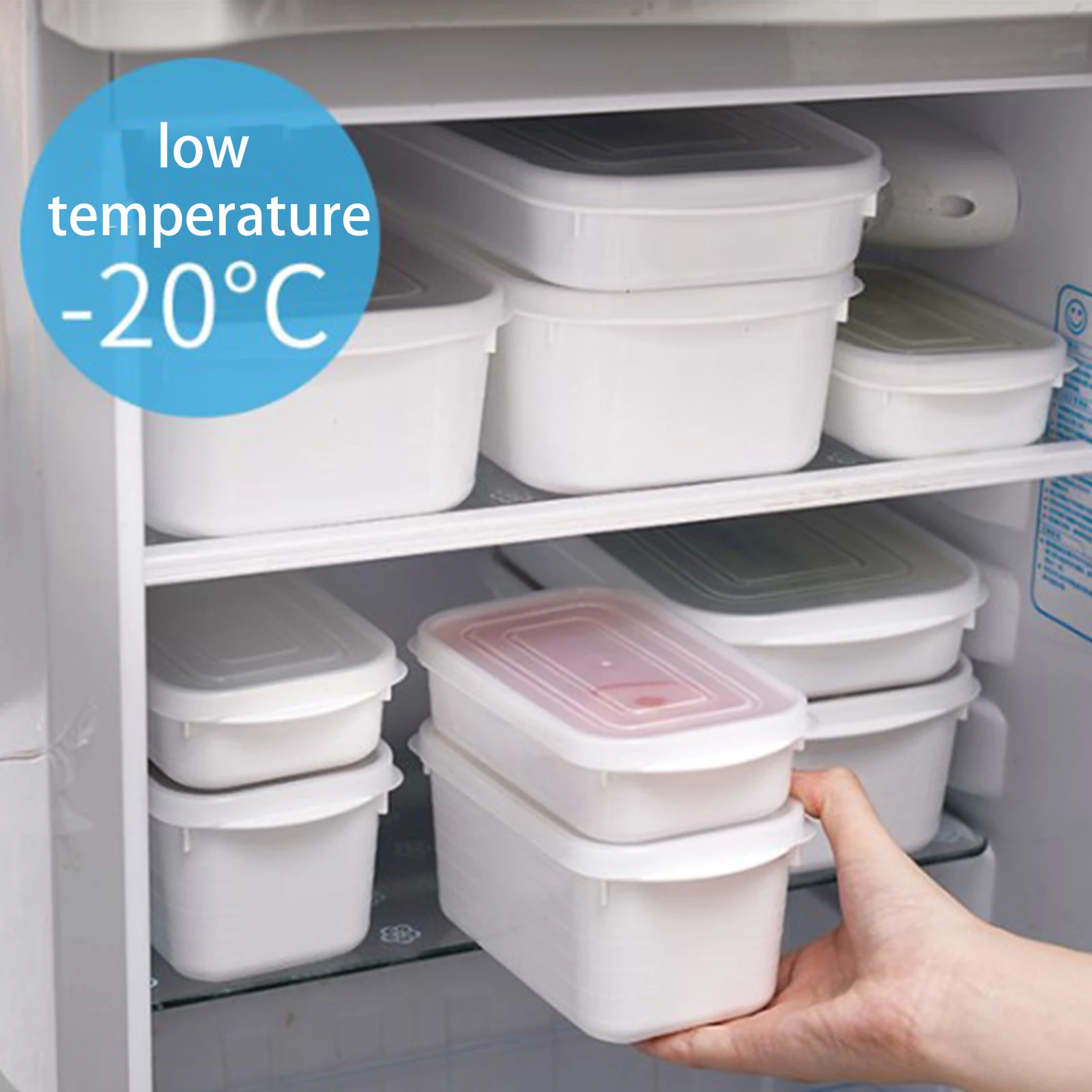 

Kitchen Fridge Food Fresh Keeping Sealed Storage Box Fruit Meat Freezing Sorting Sealing Box Graduated Leak Proof Sealer Case