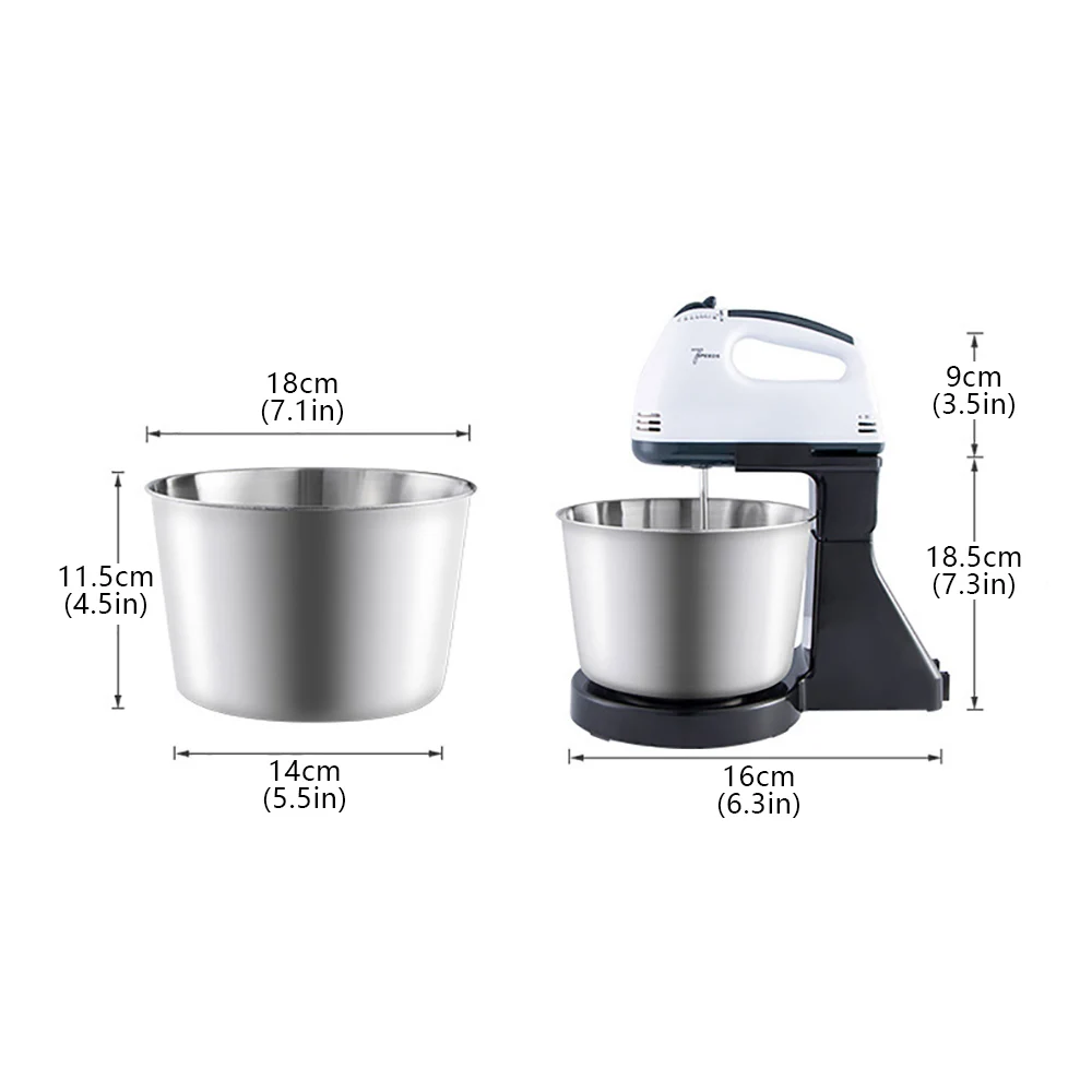 Elektryczny mikser do ciasta spożywczego Zestaw do majsterkowania 7 prędkości Ubijaczki 1,7 l Obrotowa miska do mieszania Kuchenny mikser wielofunkcyjny 100 Wtyczka UE