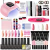 Nail Extension Kit Acrylic Gel Polish Nail Polish with UV LED Nail Lamp Manicure Kit and Base Coat Top Coat for Salon and Home 1