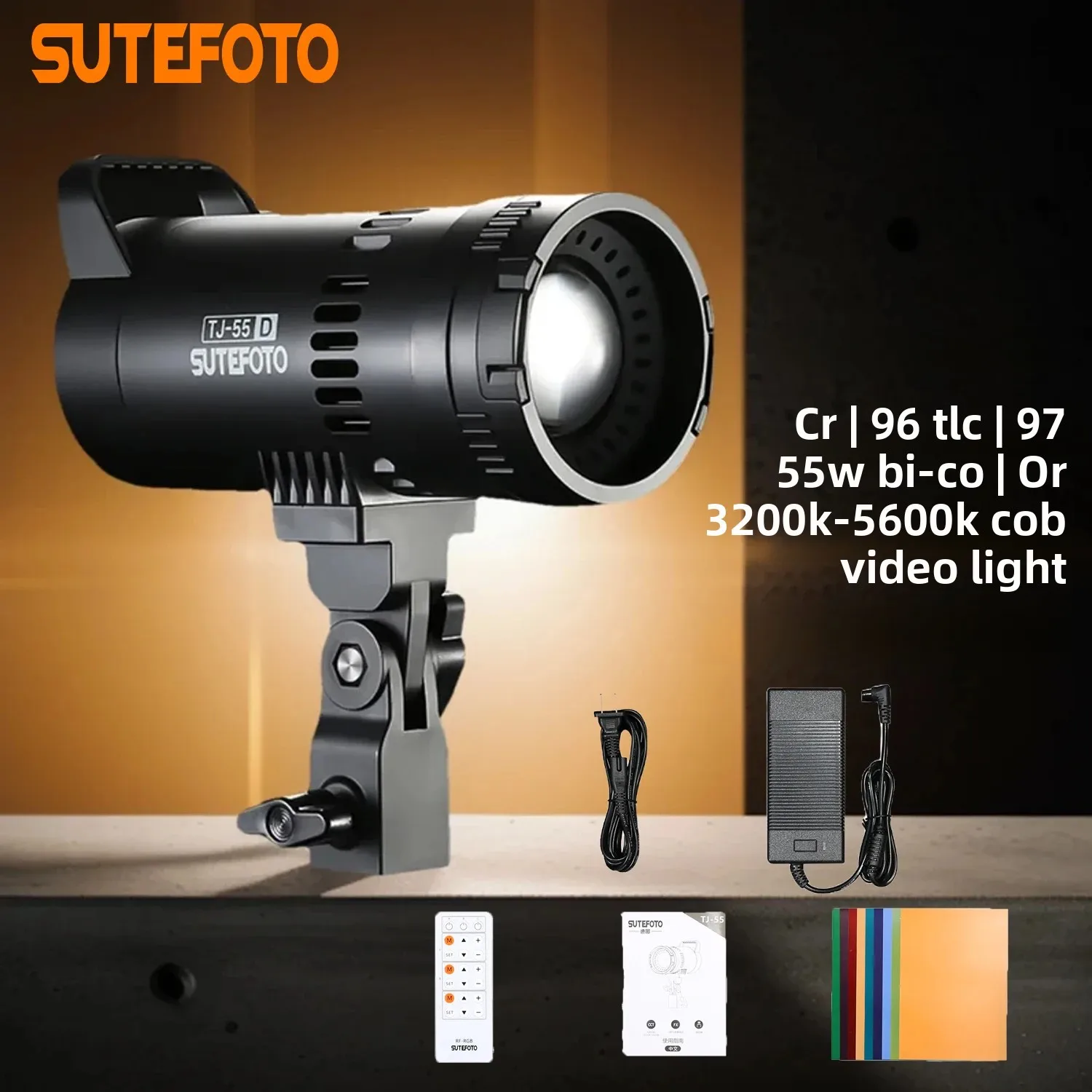 Sutefoto TJ-55 Video Light 55W Bi-color focus lamp 3200K-5600K