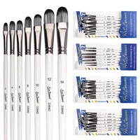 7/10Pcs Different Shape Paint Brushes Set for Art Acrylic Gouache Oil Watercolor Artist Canvas Synthetic Nylon Hair Paint Brush 1