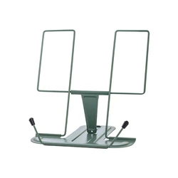 Adjustable Non - Slip Portable Book Stand & Cookbook Holder with Page Clips (Morandi Green)