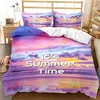 Hawaiian Summer Beach Duvet Cover Exotic Tropical Seascape Bedding Set Microfiber Palm Trees Comforter Cover For Kids Adult Room 4