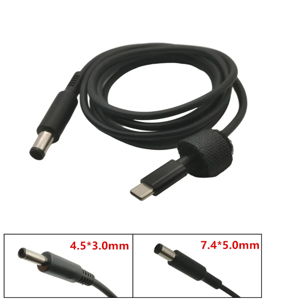 Usb tipo c Macho para dc Cabo Adaptador de Alimentação pd Carregamento Plug Dell Laptop 65w dc 7.4×5.0 mm 4.5×3.0 mm 1.5m