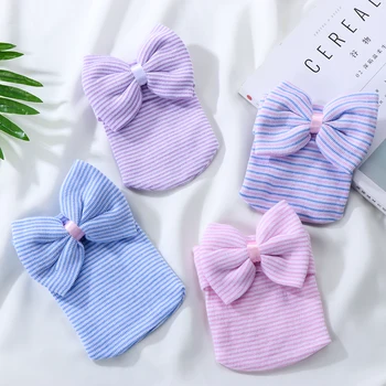 Cappello da ospedale per neonato alla moda con fiocco Berretto da asilo nido carino Cappello da neonato a righe Cappelli turbante morbidi per bambine da 0 ~ 3 mesi