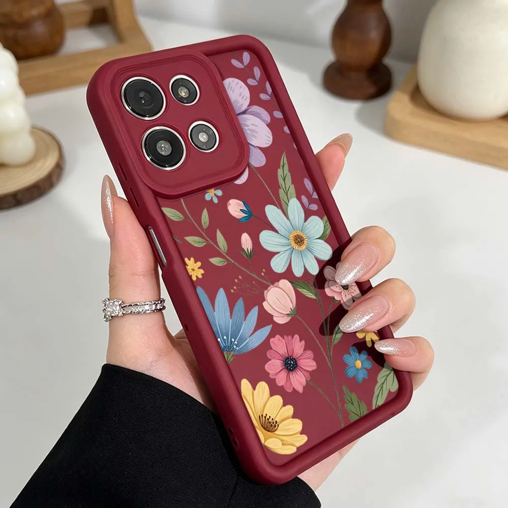 Vibrant Floral Print Phone Case with Eye Ladder Design