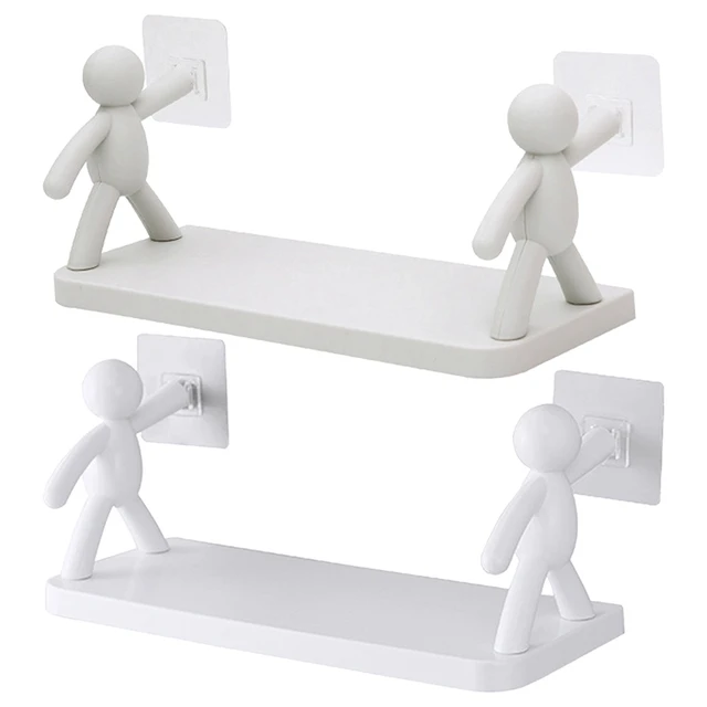 New Creative Bathroom Storage Shelves Cute White Doll Villain