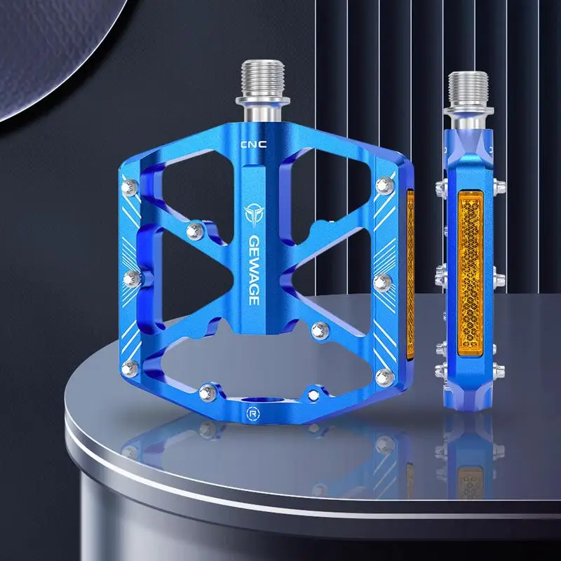

Педаль из алюминиевого сплава для горного и дорожного велосипеда, нескользящая износостойкая подножка с отражателем, аксессуары для езды на велосипеде