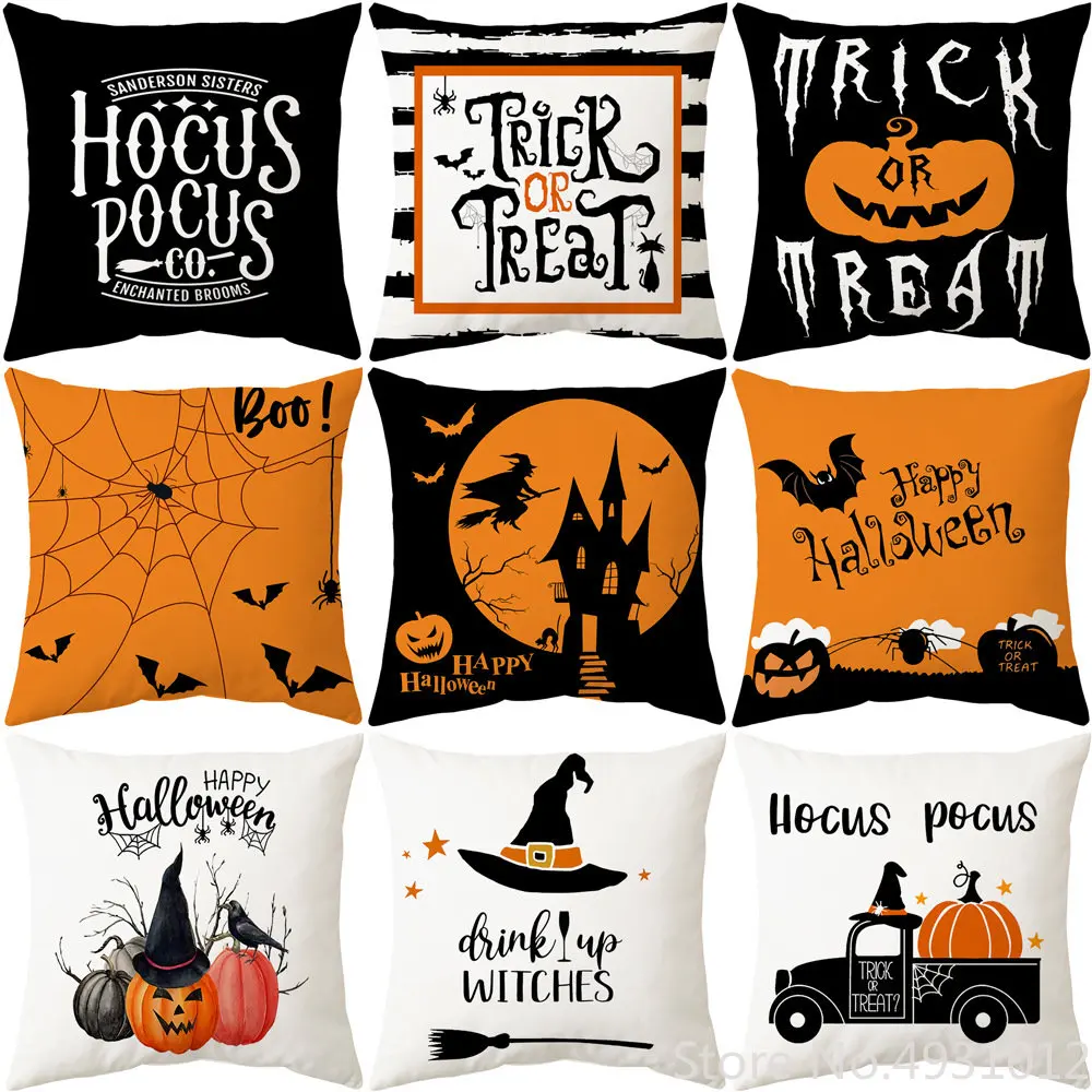 

Happy Halloween Pumpkin Trick Trea Cushion Cover Sofa Car Decoration 45x45cm Nap Pillowsham Pillowcases Baby Adult Love Gift