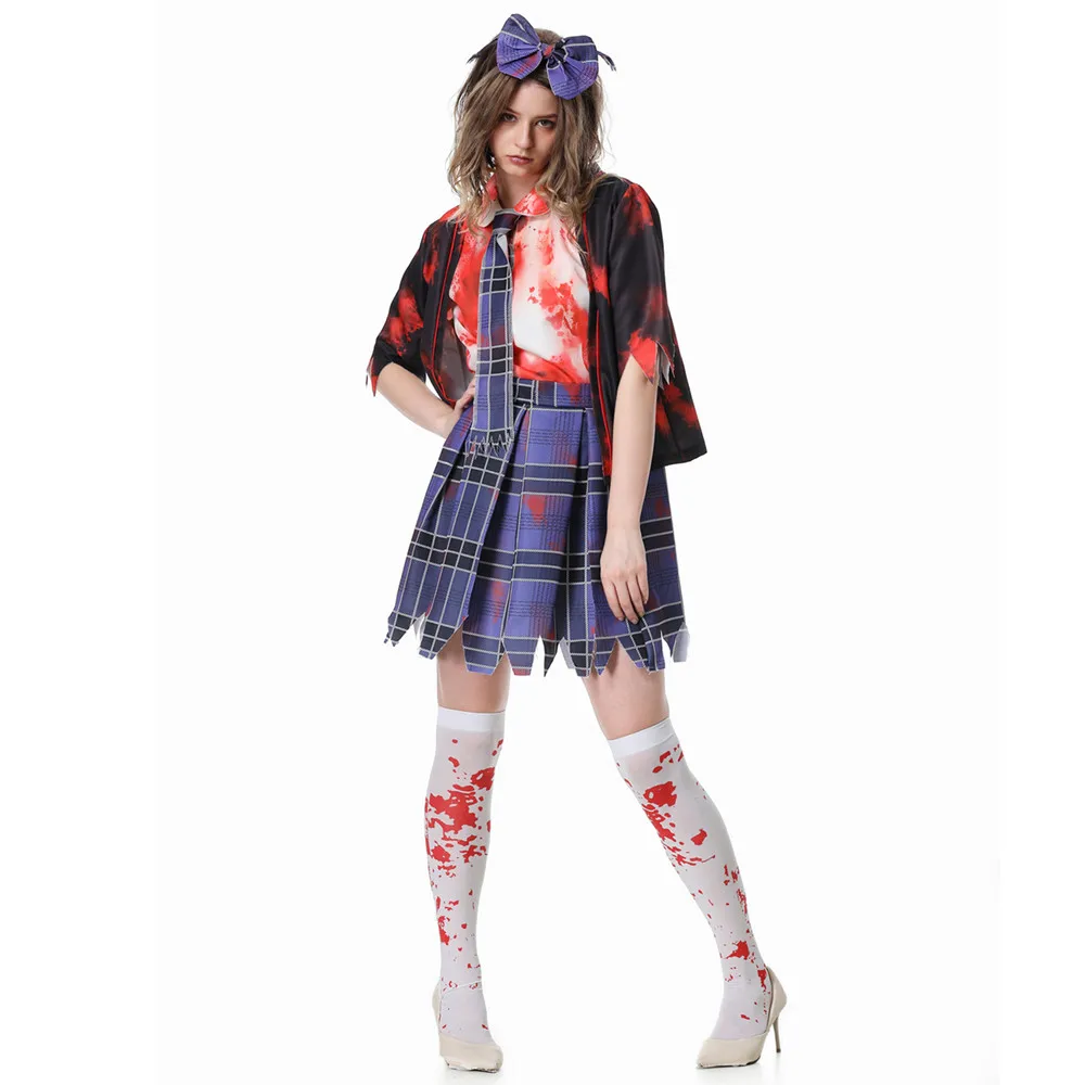 Halloween costumes Women Zombie Cosplay Costume Party Dress Up Bloody Nurse Role Play Carnival Masquerade Outfit