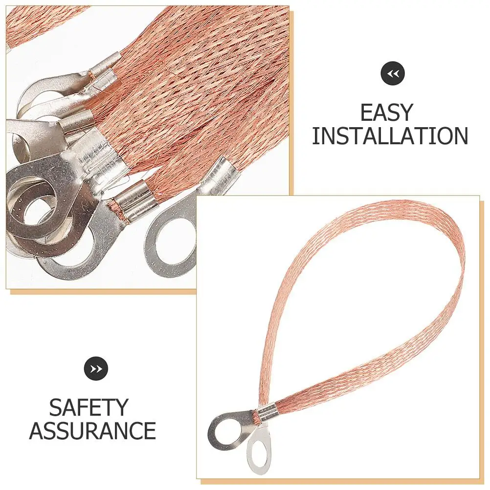 4 Pcs Cable Earthing Strap Clamps Cars Belt Accessories Pure Copper Automotive Ground Electric Wire Terminals