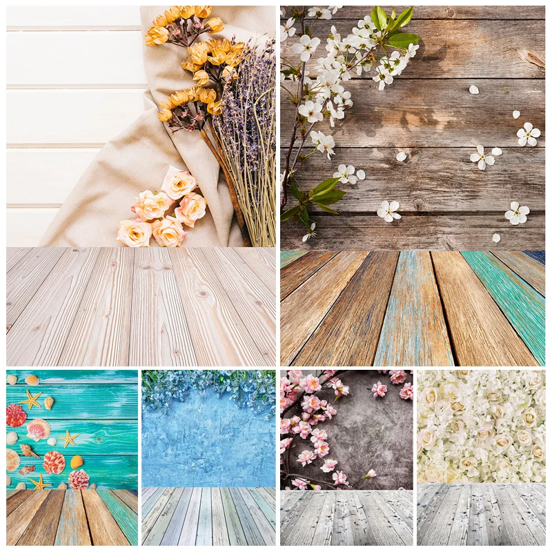 

Vinyl Custom Photography Backdrops Props Flower Landscape Wooden floor Photo Studio Background 191106-S05