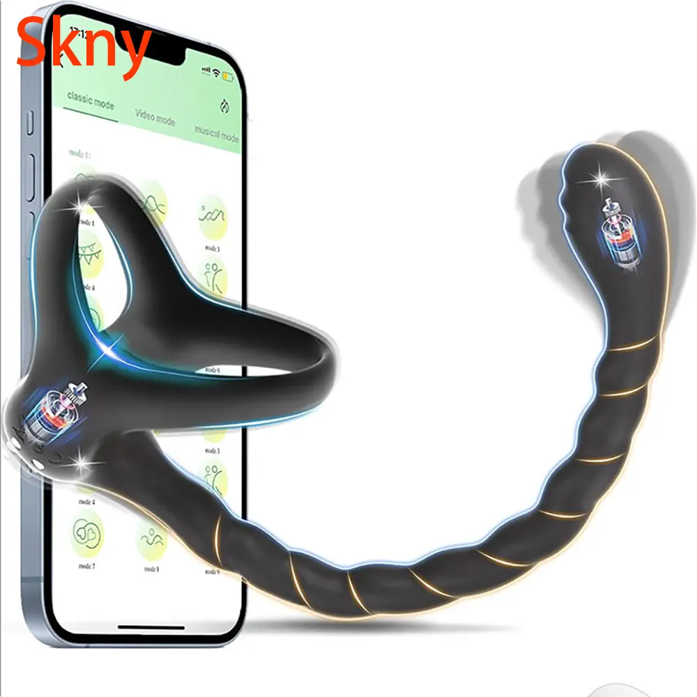 Prostata-Massagegerät, Penisring-Vibratoren für Männer, Sexspielzeug für Erwachsene für Männer, vibrierender Penisring-Stimulator, Fernbedienung, Anal-Butt-Plug