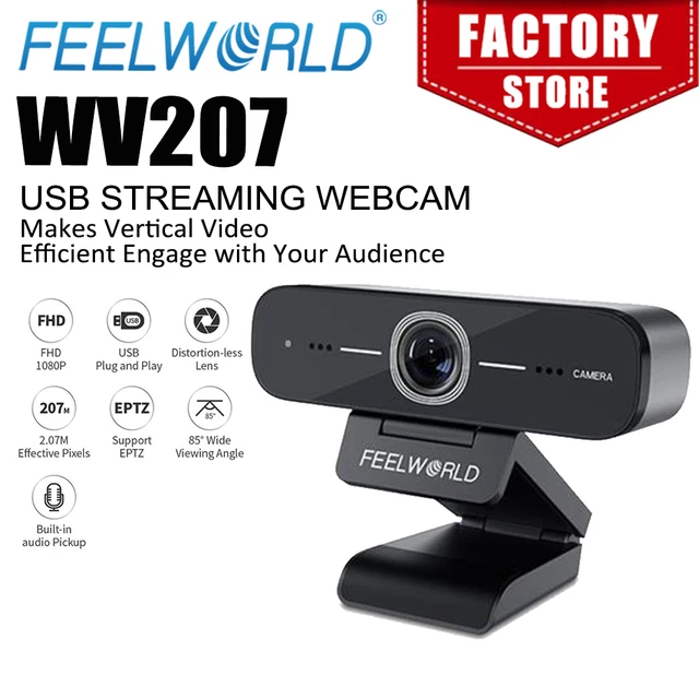 FEELWORLD WV207 USB Live Streaming Webcam Full HD 1080P External Compu