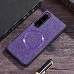 MagSafe-Compatible Magnetic Charging Silicone Fabric Case for Sony Xperia 10 V (PURPLE)