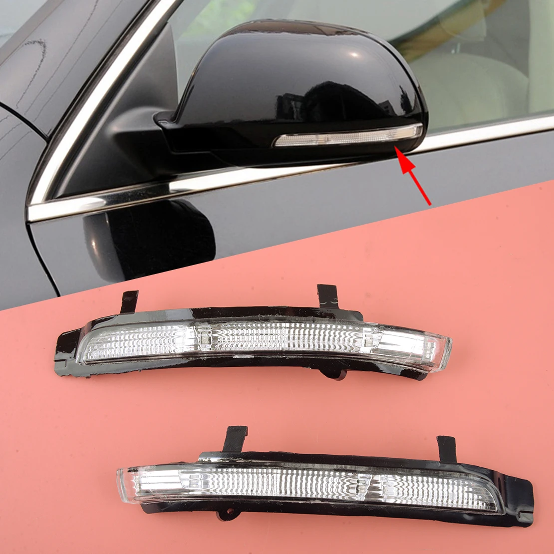 2 Pcs LED Wing Mirror Light Turn Signal Indicator Left & Right Side
