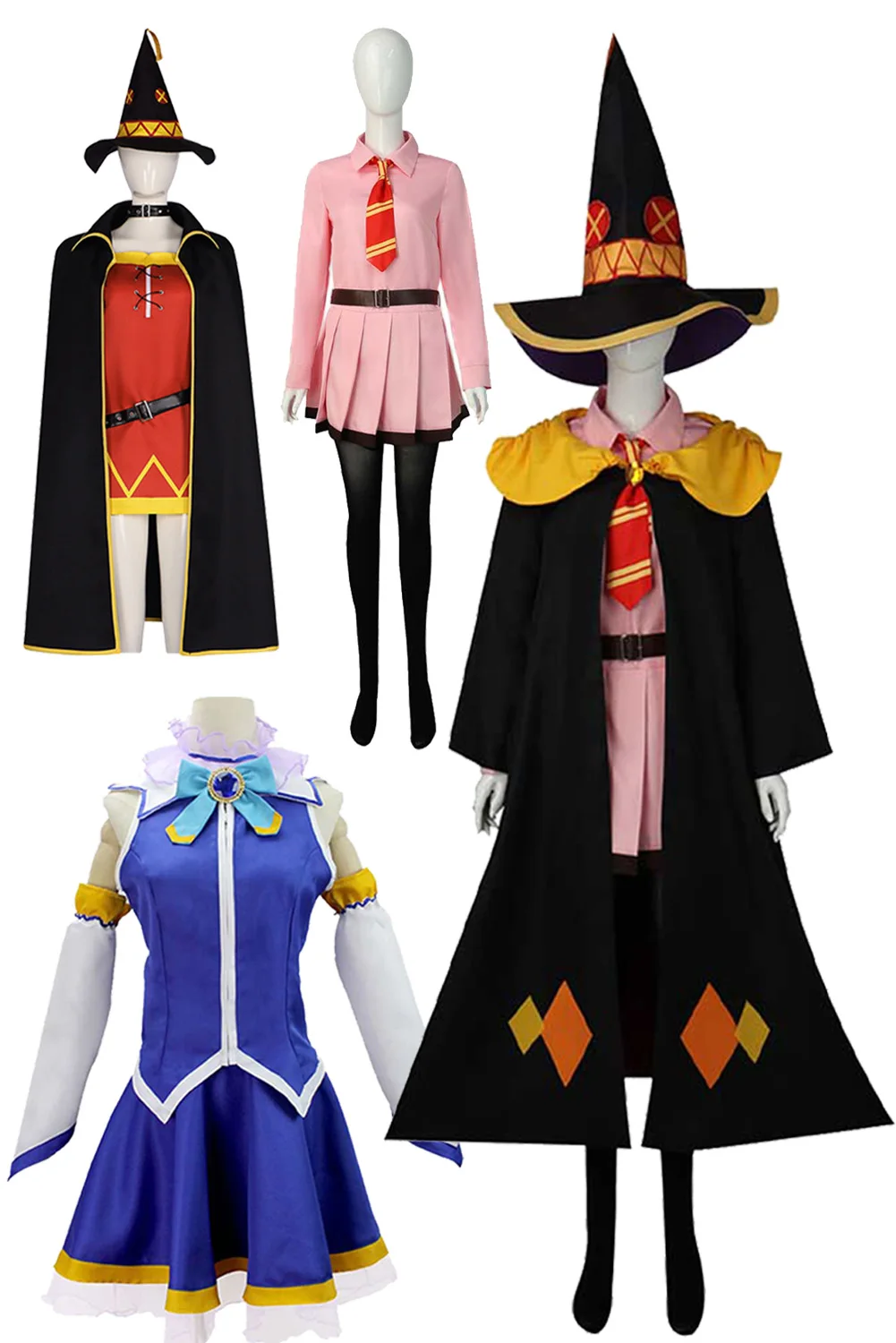 

Аниме благословение чудесный мир мегумин Aqua Satou косплей костюм унисекс ролевые игры наряды для женщин мужчин Маскировка Хэллоуин наряды