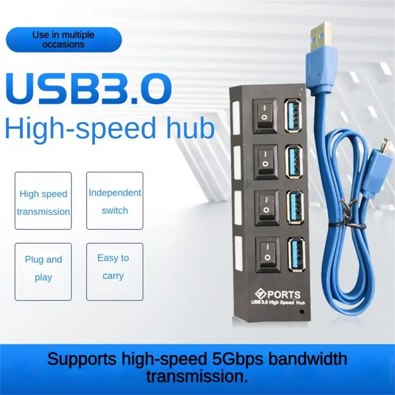 Hub Usb 3.0 Hub Usb 3.0 Splitter Multi Usb 3 Hab Usa Adattatore Di Alimentazione 7 Porte Espansore Multiplo 3.0 Hub Usb3 Con Interruttore Per Pc