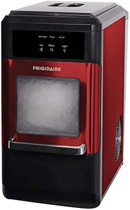 

FRIGIDAIRE-Countertop Crunchy Chewable Nugget Ice Maker, Red Stainless, 44lbs per Day, EFIC237-SSRED EFIC237