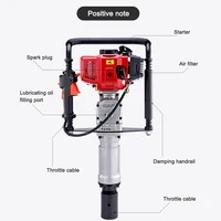 52CC Two Stroke Petrol Engine Hand-held Electric Piling Machine Vibration Absorbing Springs With 100 MM Sleeved For Farm Highway 2