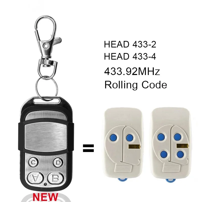 

SEA Head 433-2 / 433-4 Garage Remote Control 433MHz Gate Key Fob Transmitter Rolling Code Command