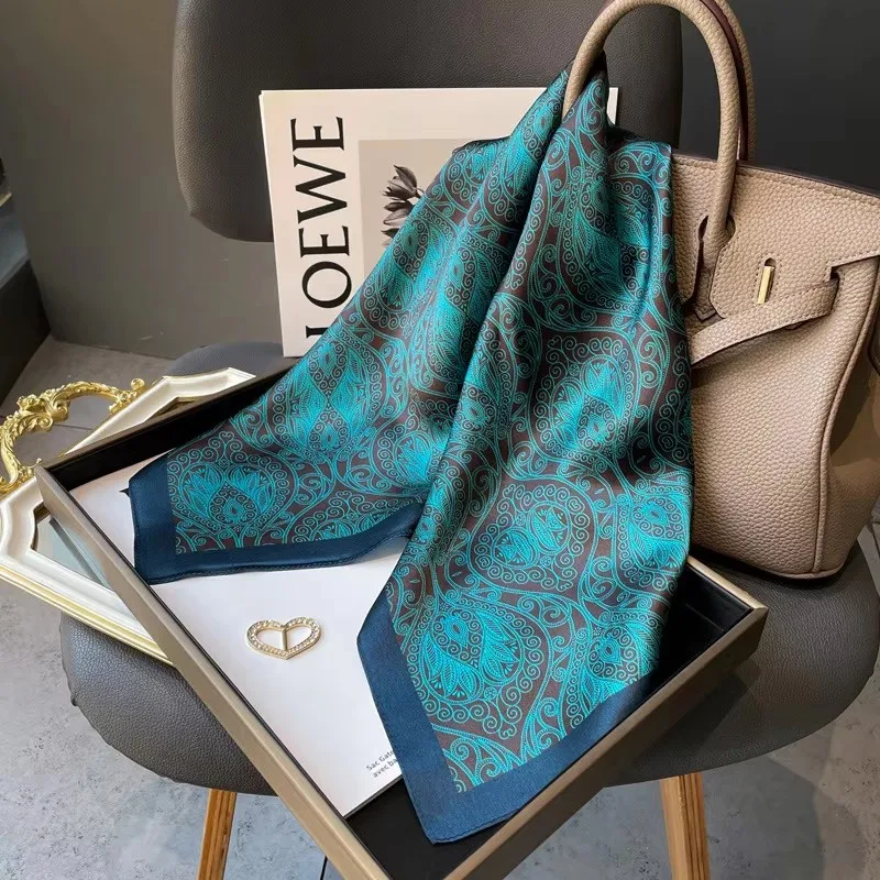 100% Natural Silk Square Scarf Women Hairband Neckerchief Wrap