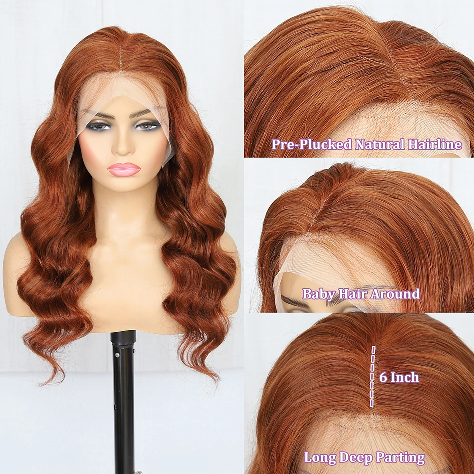 Body Wave Hd Transparent 13X6 Lace Frontal Wig Human Hair Highlight Blonde Jewish Pre Colored Human Hair Wigs Pre Plucked 30Inch images - 6