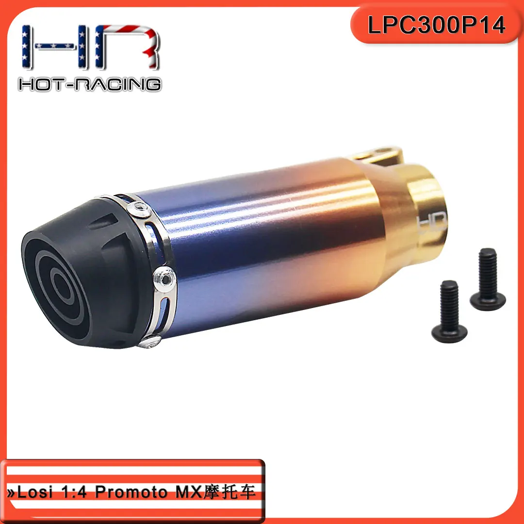 Hot Racing Rct Heat Treating Titanium Look Tuned Pipe Per Losi 1:4 Promoto-Mx