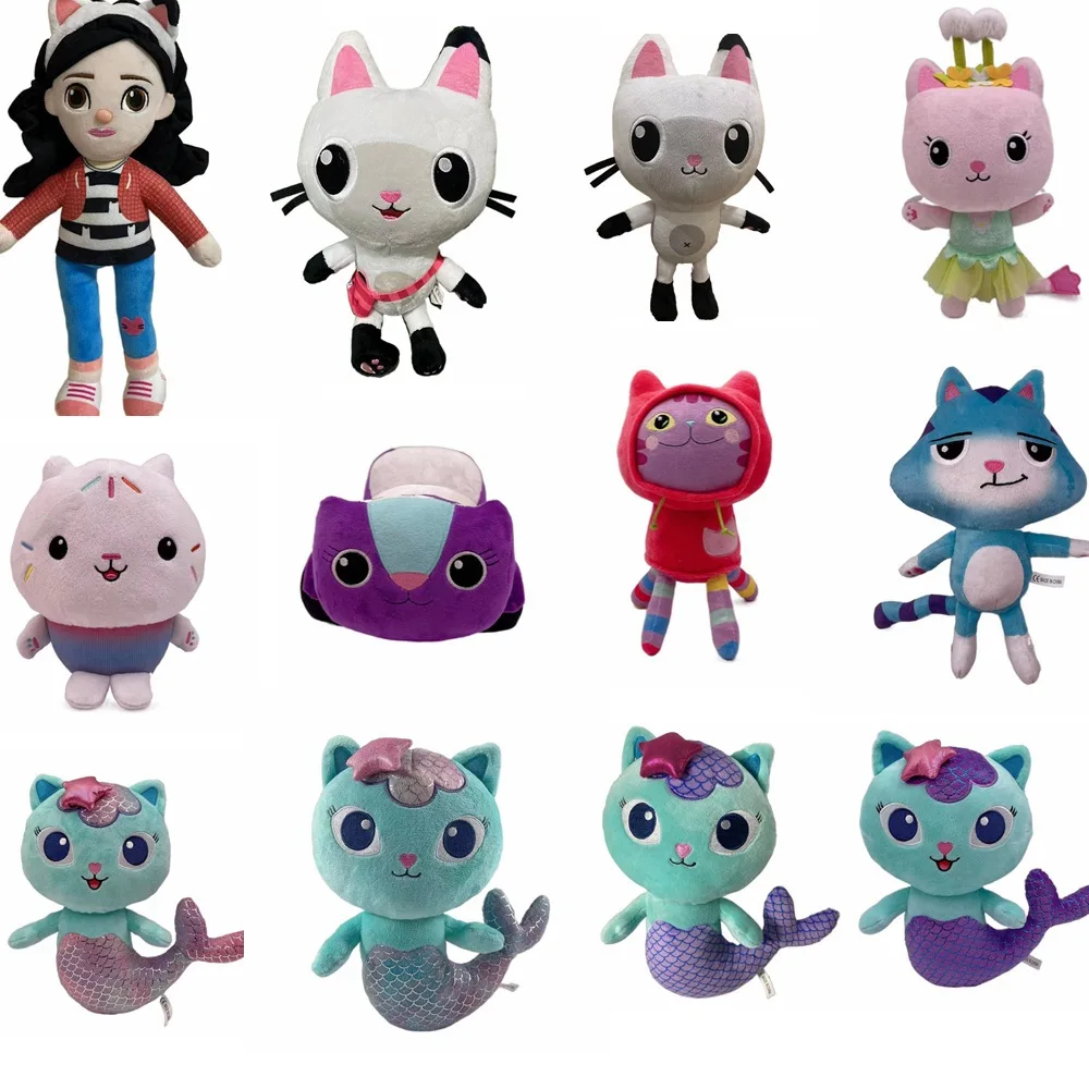 

2022 New Cartoon Gabbys Dollhouse Plush Doll Toy Kawaii Stuffed Plush Cat Mermaid Cat Mermaid Plushie Dolls Kids Birthday Giftst