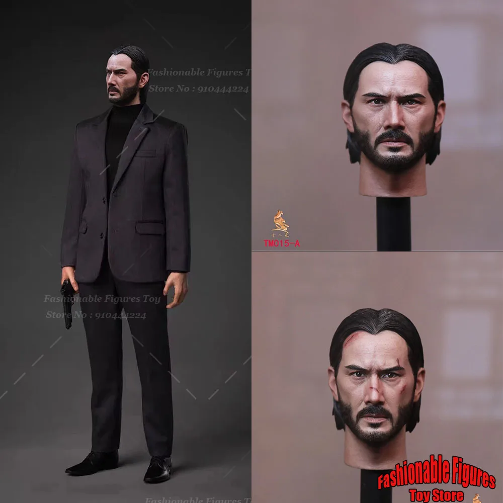 

TM015 1/6 Scale Collectible Figure Killer Keanu Reeves Head Sculpt Head Carving Model For 12Inch Men Soldier Action Figure Body