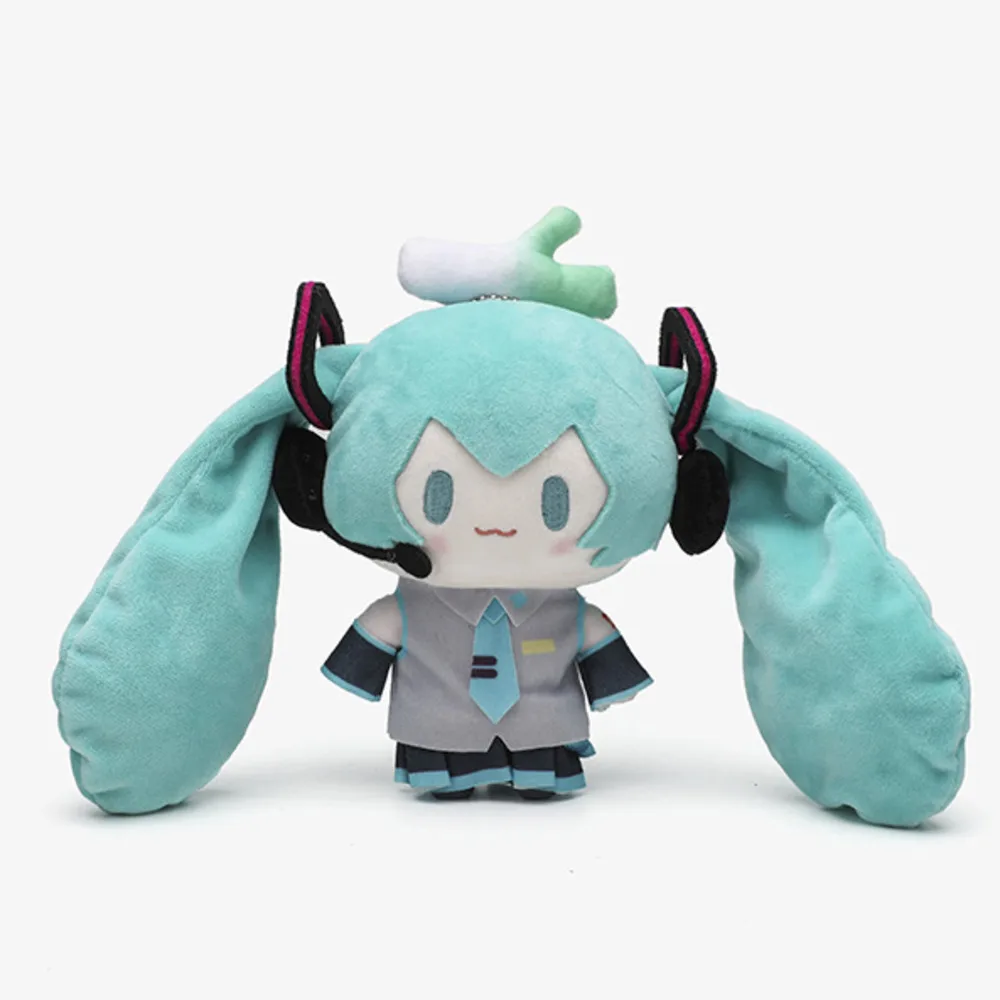Hatsune Miku Kawaii Q Version Figure Doll with Hamburg Outfit - Cute Anime Bag Pendant and Soft Ornament Gift