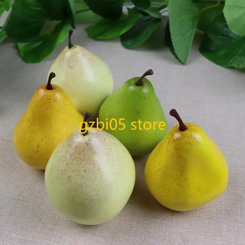Enhanced Artificial Pear for Photography and Kitchen Decoration Props
