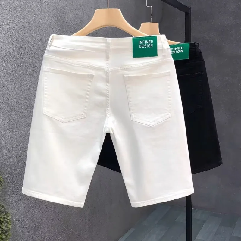 Summer Casual Denim Shorts Men Knee Length Straight Slim Classic Jeans Shorts