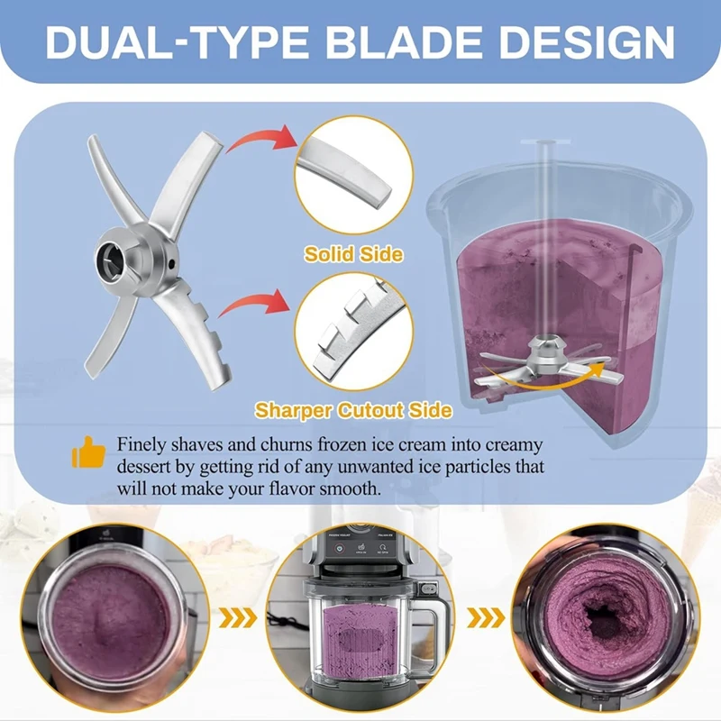 Lama Di Ricambio Per Ninja CREAMi Deluxe - Acciaio Inox Per Gelati E Dessert (Modelli NC500, NC501) - Foto 7