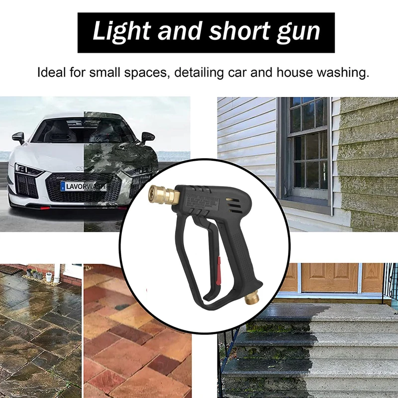 High Pressure Washer Gun for Karcher K2 K3 K4 K5 K6 K7 Car Wash 4000 PSI With 5 Spray Nozzles Inlet M22-14 Quick Connect