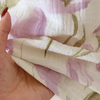 2026 Women's New Summer Pajama Set 100% Cotton Crepe Vest+Shorts Two Piece Loose Home Clothing Set Sleepwear Ladies - Image 5