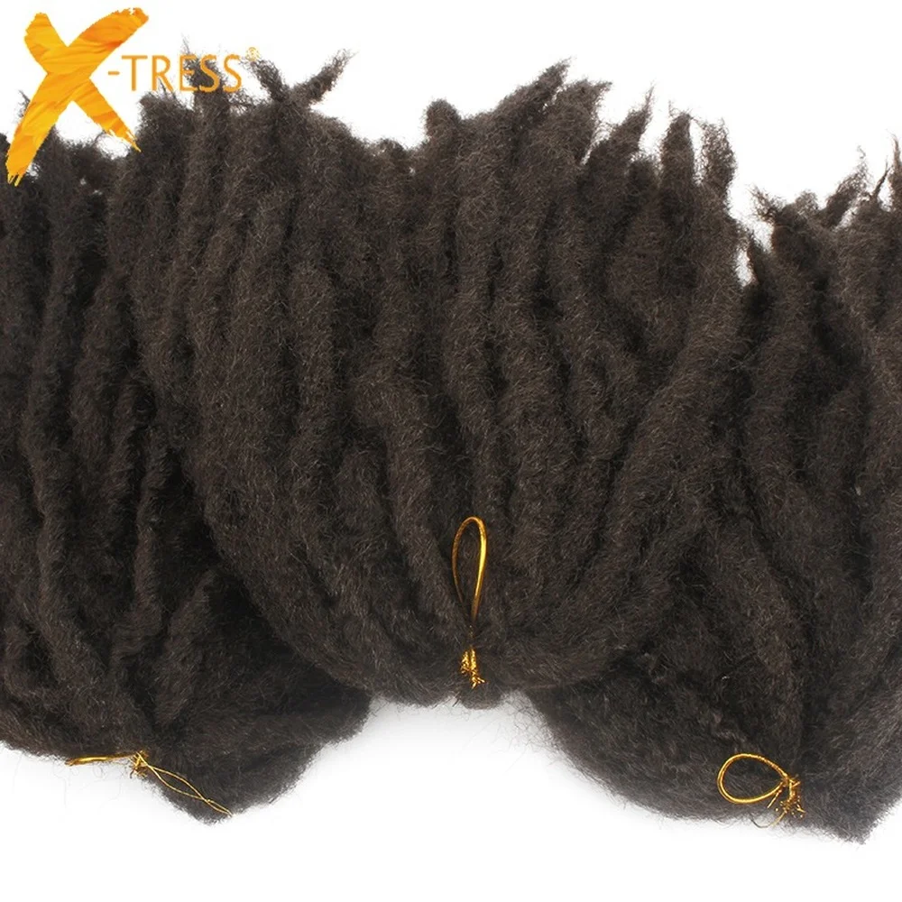 X-TRESS Synthetic Marley Crochet Braids Hair Natural Soft Red Pink Color 18inch Afro Kinky Braiding Hair Extensions For Women