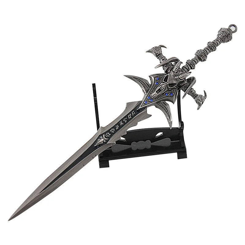 World of Warcraft Weapon 22cm Frostmourne The Lich King Diamond Inlay Game Peripheral Alloy Knife Katana Samurai Sword Toys 5