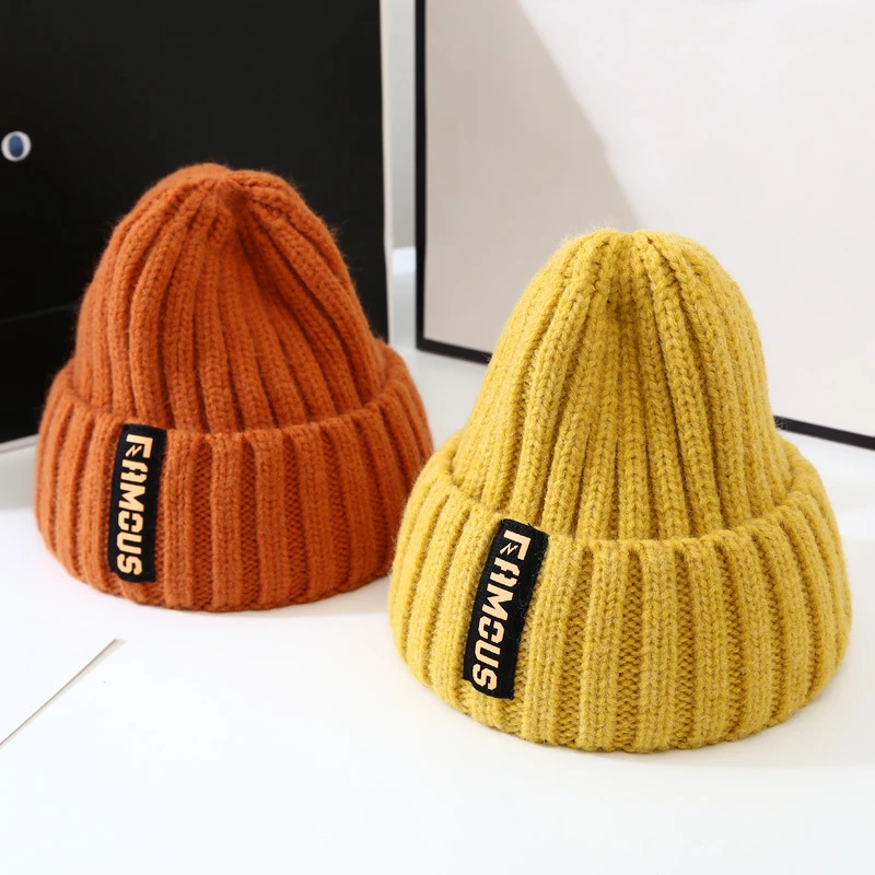 Nya stickade mössor Vintermössor för män Kvinnor Varm enfärgad mössa Mjuk ylle Virkad Unisex Take Cold Cap Beanie_voghion.com