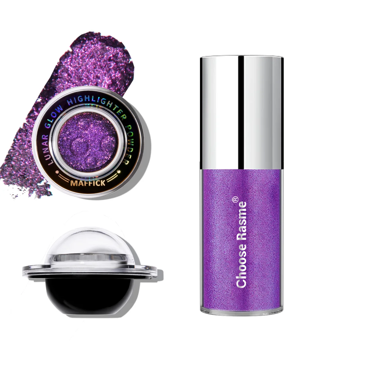 Purple Pearl Lip Color Eyeshadow Set Lipstick Shining Charming Lip glaze lasting PROM portable