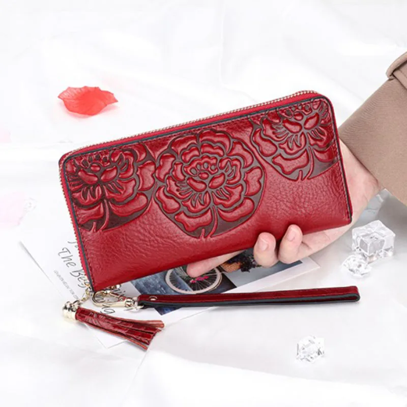 

Luxury Women's Wallet 2023 New real Leather Wallet Fashion Embossed clutch Bag Zipper Bag real cowhide leather Wallet