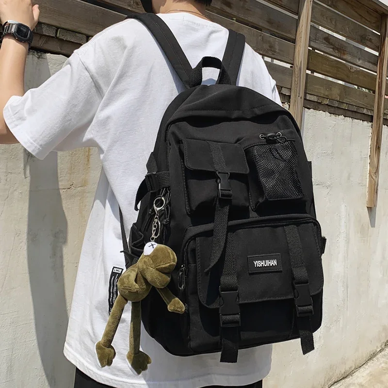 2025 Unisex School Backpack Black Nylon Anti Theft Large Students Laptop Rucksack Sweethearts Casual Travel Chic Korean Mochilas 3