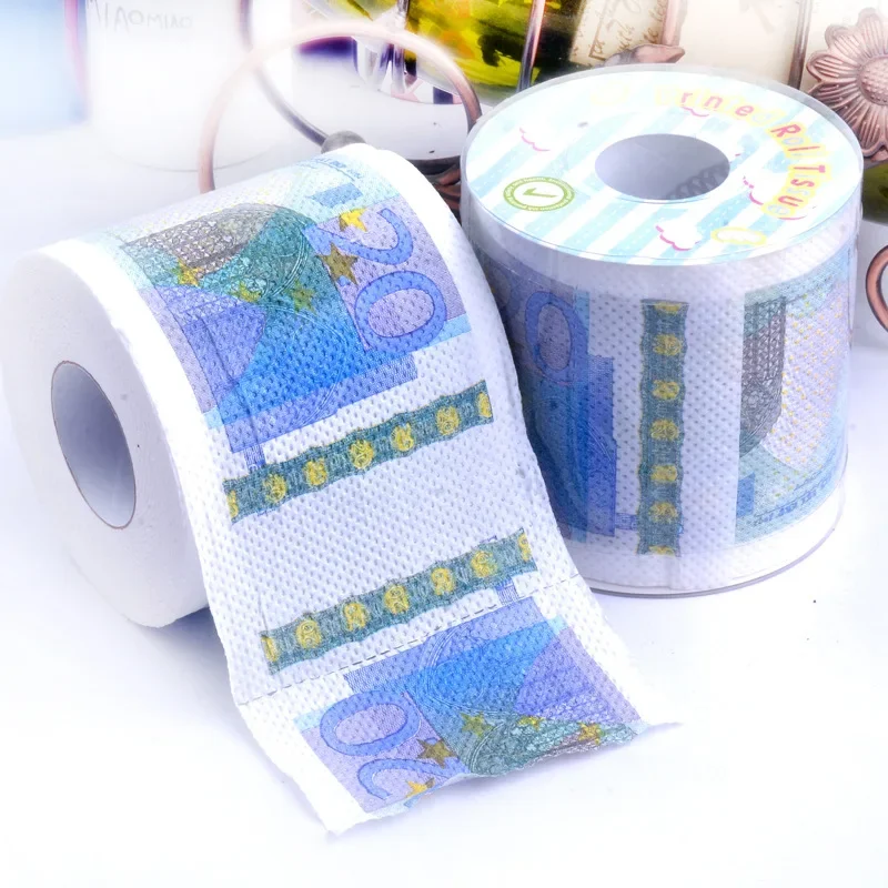 Double Layer Color Printed Roll Paper Toilet Paper Tie-dye Dollar Face Towel Toilet Wipe Hand Core Personalized